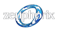the logo for zephorix on a black background